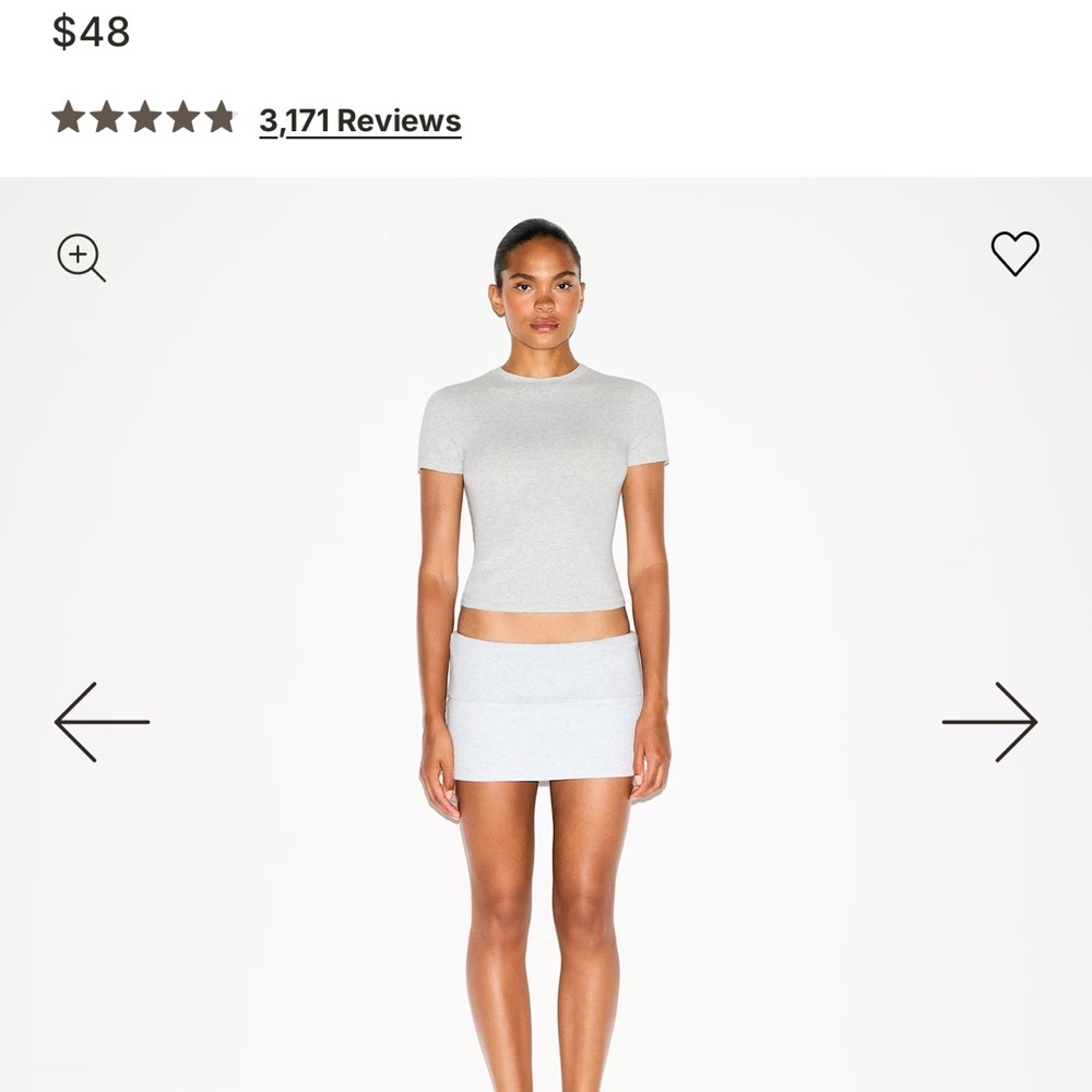 Skims Gray Short Sleeve Top